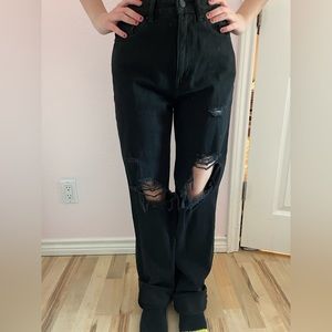 pacsun black ripped 90s boyfriend jeans